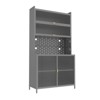 Homy Casa Kitchen Storage Cabinet with Shelves and Double Doors, Gray - 2 of 4