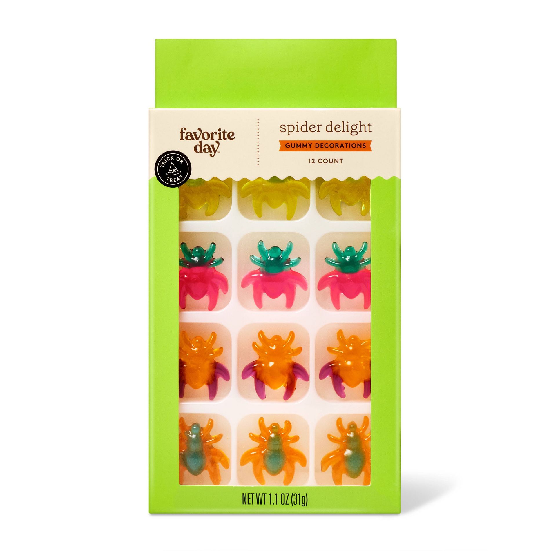 Spider Delight Gummy Decorations - 12ct/1.5oz - Halloween - Favorite Day™