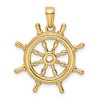 Black Bow Jewelry 14k Yellow Gold 3Dimensional Ship's Wheel Pendant - 3 of 4