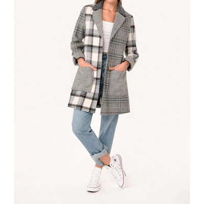 Women's Darby Patchwork Plaid Coat - LOVESTITCH