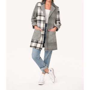 Women's Darby Patchwork Plaid Coat - LOVESTITCH - 1 of 3