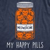 Womens Funny T Shirts Meowdicine My Happy Pills Sarcastic Kitty Graphic Novelty Tee For Ladies - Crazy Dog Women's T Shirt For Cat Lovers - 2 of 4