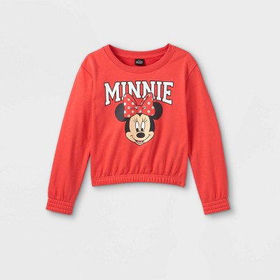 Girls' Disney Minnie Mouse Sweatshirt - Red