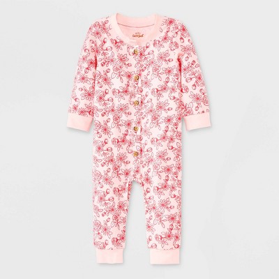 Image of Baby Girls' Floral Romper - Cat & Jack™ Pink Newborn