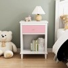 ORRD Nightstand with Drawer and Open Shelf, 26.68" Bedside Table for Kids, Girls, Boys, and Bedroom Use, Pink - 3 of 4