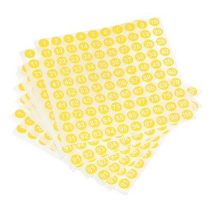 Unique Bargains Office Home Warehouse Self-Adhesive 1-100 Round Number Labels 20 Sheets - 1 of 4