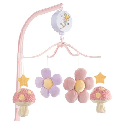 Image of Bedtime Originals Disney Tinker Bell Floral Musical Baby Crib Mobile Soother Toy