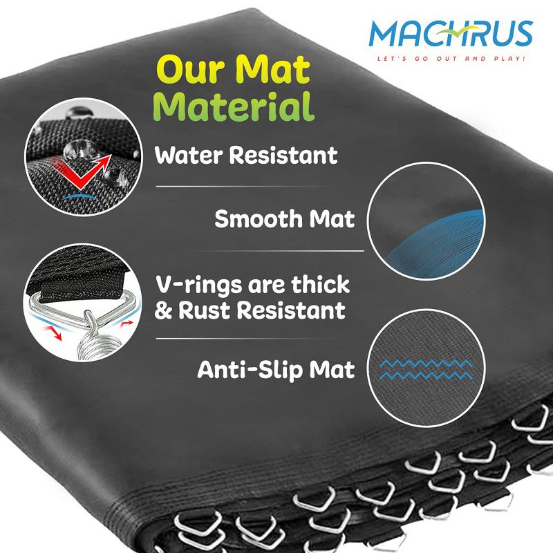 Machrus Upper Bounce Trampoline Replacement Mat w/ Sturdy V-Rings, 4 of 6