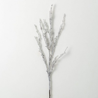 39"H Sullivans Artificial Christmas Icy Twig Spray, White, Indoor Christmas Decor