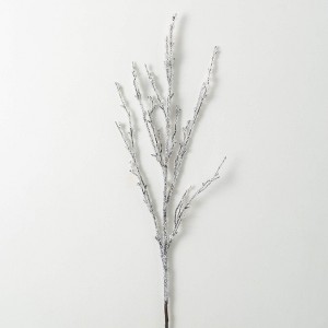 39"H Sullivans Artificial Christmas Icy Twig Spray, White, Indoor Christmas Decor - 1 of 3