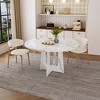 Lirago Round Dining Table for 4 Farmhouse MDF Table with Marble White Finish 29.92 "H x 47.24"D x 47.24"W - 2 of 4