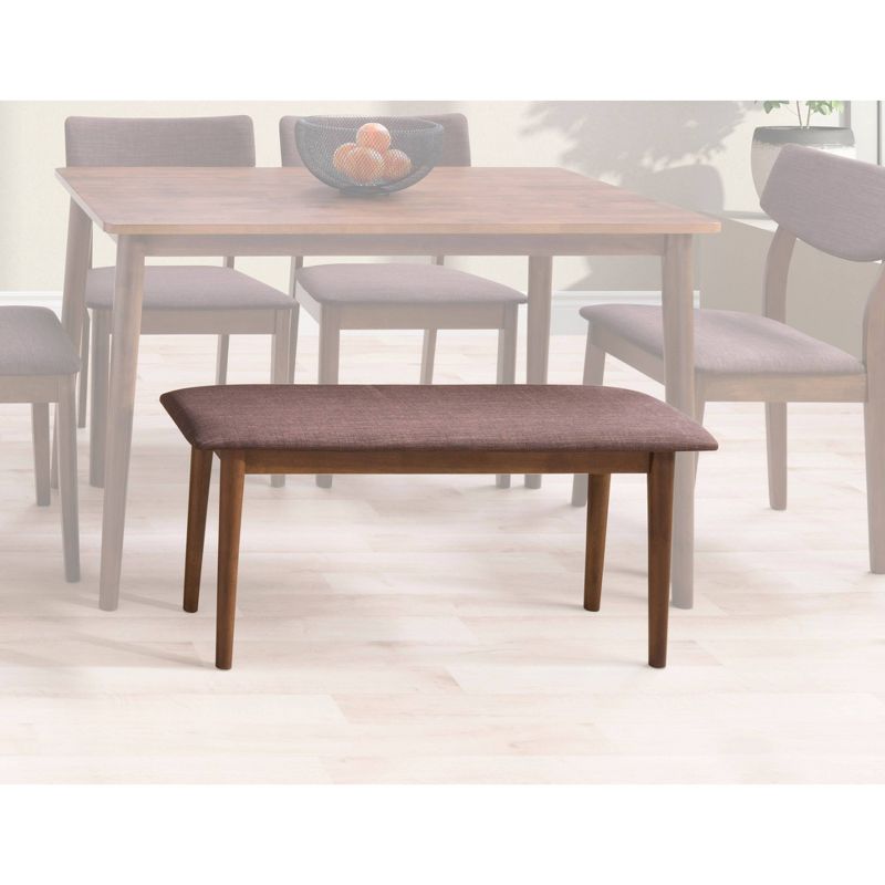Branson Wood Dining Bench Walnut Stain - CorLiving, 5 of 8