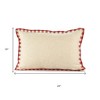HomeRoots Set of Two Ivory And Red Lumbar Christmas Cotton Throw Pillow Covers - 3 of 4