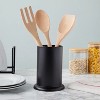LunaLulinlk Matte Black Utensil Holder for Kitchen Organization, Metal Straw Container for Counter Decor (5 x 6.5 In) - 4 of 4