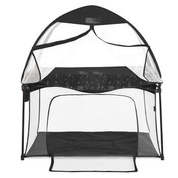 Dream On Me Ziggy Square Playpen with Canopy, Black and White
