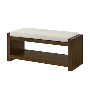 Vynxaria 47" Accent Bench with Shoe Rack ¨C Stylish Padded Seating & Storage Solution - 1 of 4