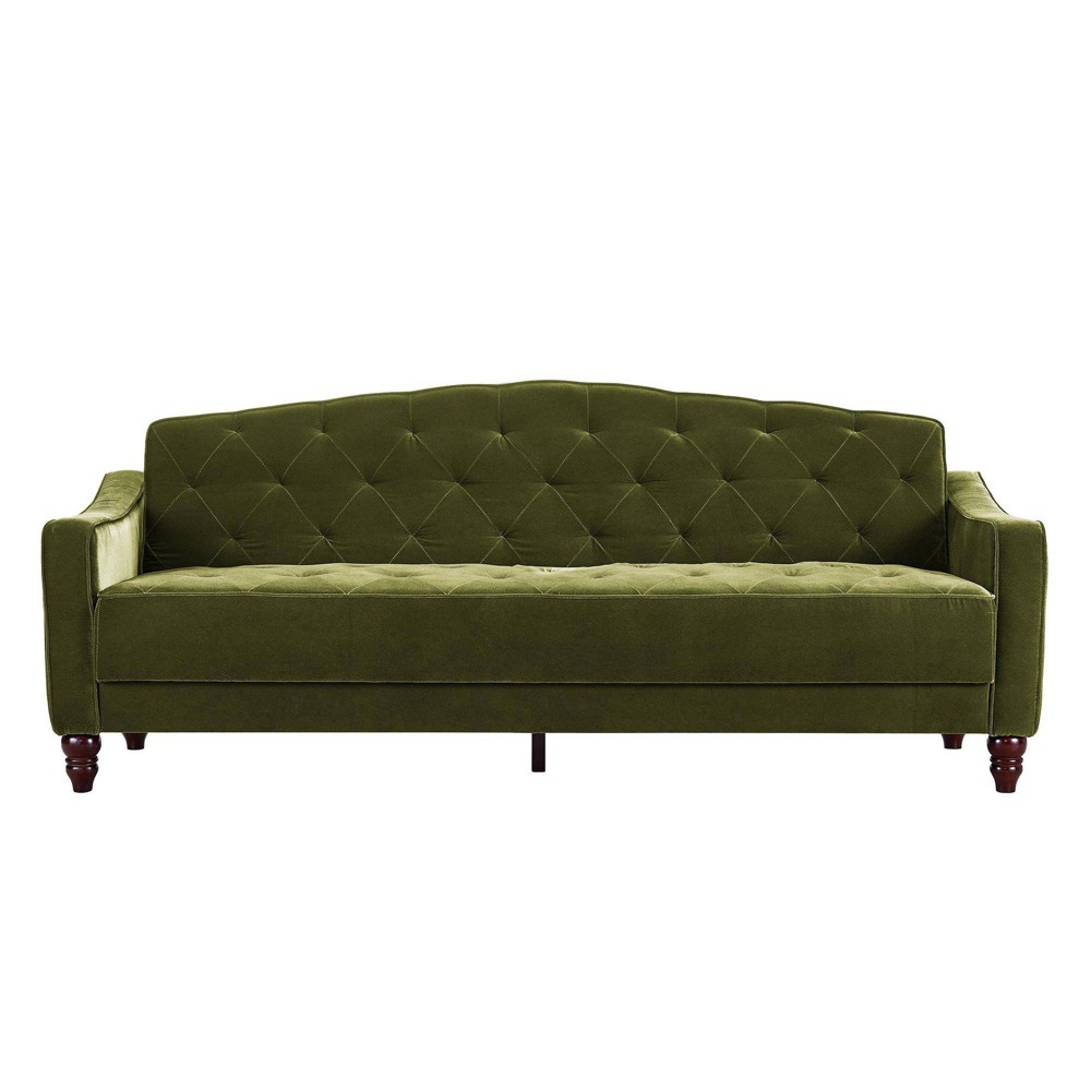 Photos - Sofa Traditional Tufted Convertible  Green - Novogratz