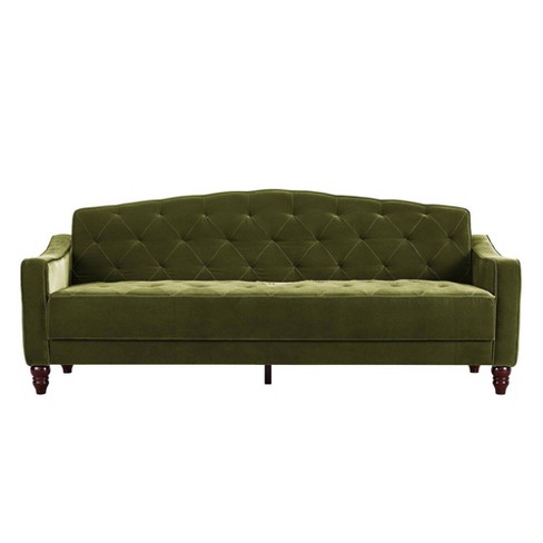 Vintage Tufted Sofa Sleeper Green, Green Tufted Sofa