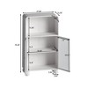 VYNXARIA 45.28" H Storage Cabinet,Bathroom Floor Cabinet with Glass Door and Shelves,Freestanding Display Storage Cabinet,White - 4 of 4