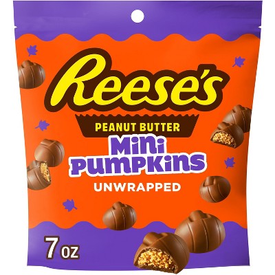 Reese's Mini Peanut Butter Pumpkins Halloween Candy Pouch - 7oz