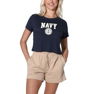 Women's United States Naval Academy Collegiate Seal Crop Top T-Shirt - 1 of 4
