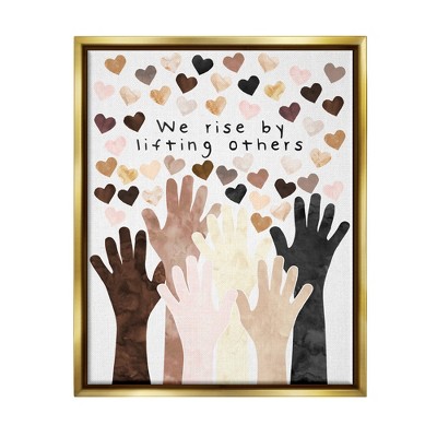 Stupell Industries We Rise by Lifting Others Quote Hands Hearts