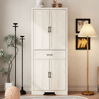 FUFU&GAGA Multifunctional Bookcase with Adjustable Shelves Storage Cabinet  Drawer & Anti - tipping Device