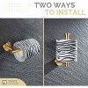 Mixxidea Round Towel Hooks 2 PCS, Toilet Paper Holder, Oval Towel Ring Bundle with Round Robe Hook (Brushed Gold) - 2 of 3