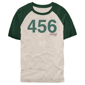 Men's Squid Game Player 456 Logo Baseball Tee - 1 of 3