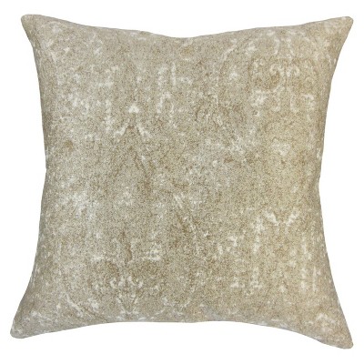 Beige Paisley Sequin Square Throw Pillow (18"x18") - The Pillow Collection