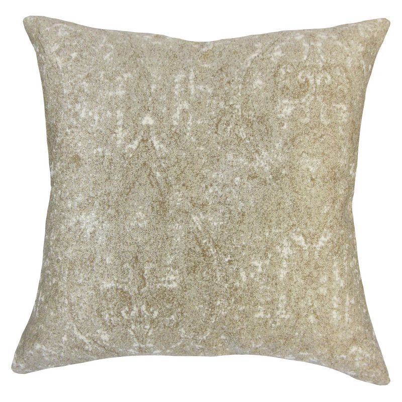 Beige Paisley Sequin Square Throw Pillow (18"x18") - The Pillow Collection, 1 of 4