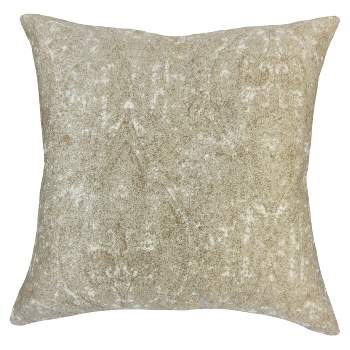 Beige Paisley Sequin Square Throw Pillow (18"x18") - The Pillow Collection