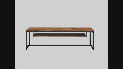 Jurgen 67" Black Metal and Weathered Oak TV Stand