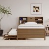 KTMBDW Full Size Captain Bed with Storage Bookcase Headboard, Captain bed with Trundle and Three Storage Drawers for Bedroom, Guest Room, Walnut - 2 of 4