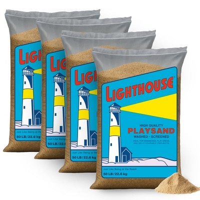 U.S. Silica Large 50 Pound Play Sand, Finely Graded, Fully Washed and Easy to Use for Children's Art, Trays, and Sandbox, 4 Pack