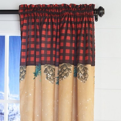 The Lakeside Collection Christmas Window Panel - Farmhouse Cardinal Curtains, Holiday Home Decor