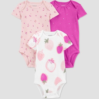 Carter's Just One You® Baby Girls' 3pk Bodysuit - White/Pink Newborn