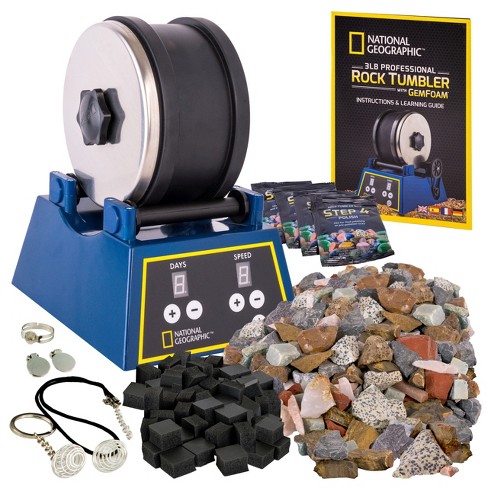 NATIONAL GEOGRAPHIC Hobby Rock Tumbler Kit Includes Rough Gemstones New 
