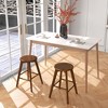 Tangkula Set of 4 Swivel Round Bar Stools Counter Height Dining Chairs w/ Rubber Wood Legs - 2 of 4