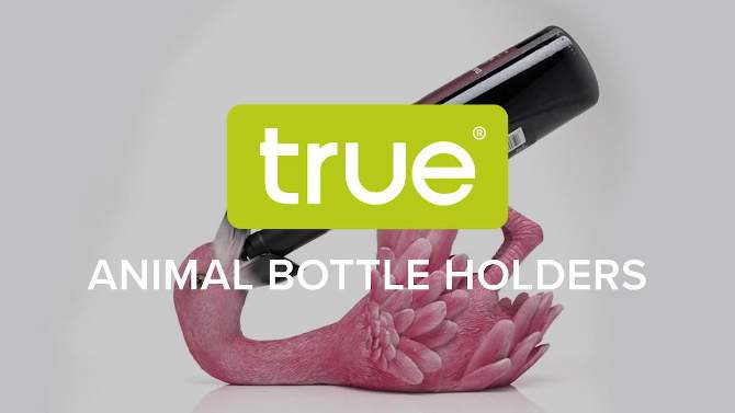 True Frisky Cub Polyresin Wine Bottle Holder Set of 1, Black, Holds 1 Standard Wine Bottle, 2 of 7, play video