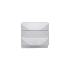 Chintaly Imports,3 Drawer Nightstand, Gloss White - 1 of 4