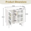 FONTOI Sideboard Cabinet with 2 Lattice Glass Door, Buffet Cabinet with Adjustable Shelves for Living Room, Entryway, White, 15.7"*32.2"*31.4" - 3 of 4