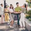 VINGLI 32" Plastic Folding Round Table Bar Height, HDPE Matrial  Metal Finish, High Top Table for Outdoor Party, Cafes, Restaurants,1 Pack, Black - 2 of 4