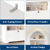 71" Tall Farmhouse Arched Bookshelf with 6 Tiers, Drawer, and Storage Cabinet, Modern Open Display Bookcase for Living Room, Office, or Kitchen - 3 of 4