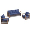POCASSY Outdoor Sofa Couch Set with Club Lounge Chair, Patio Furniture Set with Wood Grain Square Armrest - 2 of 4