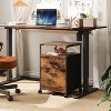2 Drawer File Cabinet, Mobile Printer Stand with Open Storage Shelf, Wood Filing Cabinet fits A4 or Letter Size for Home Office - 2 of 4