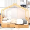 Streamdale Full Size House Platform Bed With Two Drawers, Headboard And Footboard, Roof Design - 2 of 4