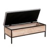 48 Inch Storage Bench Bedside Linen Upholstered Storage Bench with Button Tufted Wooden JOY Ottoman for Bedroom and Living Room - 3 of 4