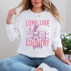 Long Live Country Girls Glitter - Womens Garment Dyed Long Sleeve Graphic T-Shirt - 2 of 4