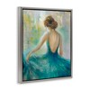 Stupell Industries Woman Green Dress Painting Floating Frame Canvas Art, Gray, 17" x 21" - 2 of 4